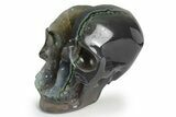 Polished Banded Agate Skull - Halloween Special #237022-2